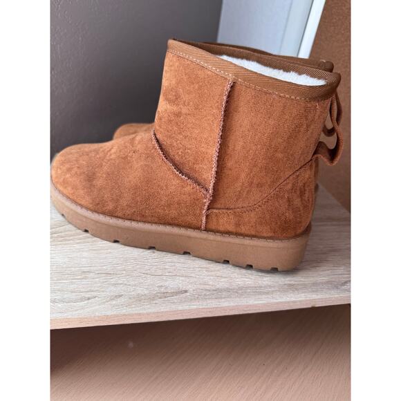 Women's Brown Faux Fur Lined Winter Boots - Size 6 - Picture 6 of 7